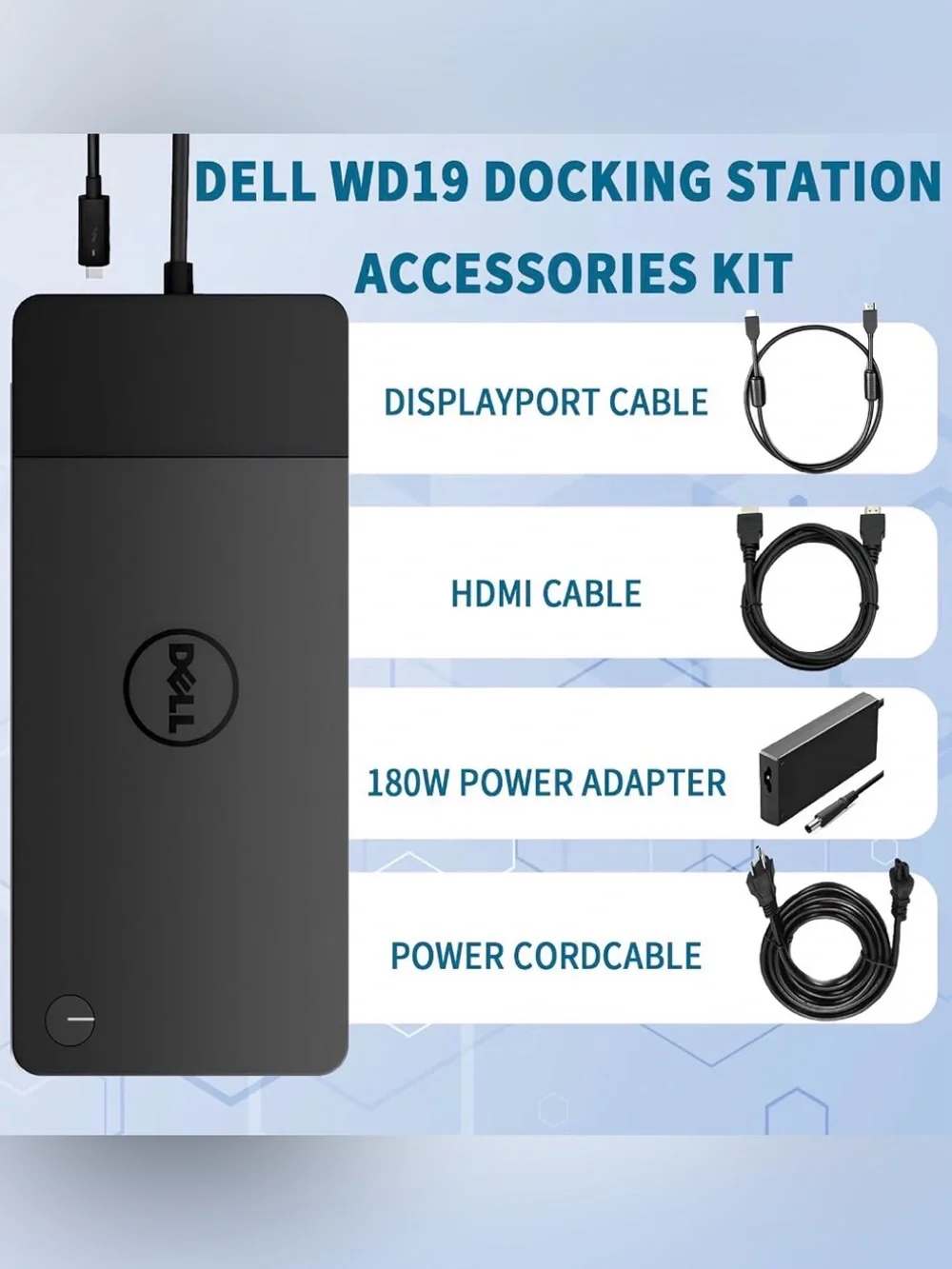 Dell WD19 180W Docking Station HDMI Dual DP 130W PD Dual Monitor Renewed